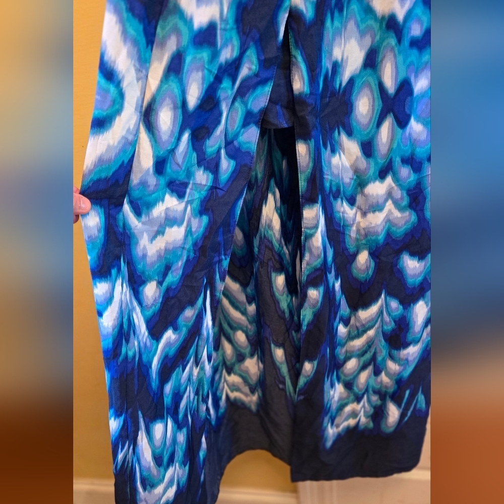Lavendar Brown Strapless Blue Womens Maxi Dress With Split In The Front Y2k View 2